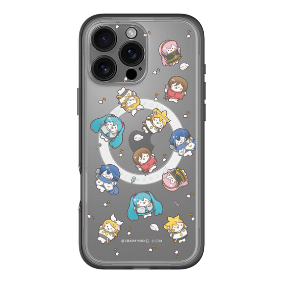 スリムプロテクションプレミアムケース with MagSafe［ しろたん×初音ミク - 総柄 - クリア ］