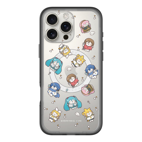 スリムプロテクションプレミアムケース with MagSafe［ しろたん×初音ミク - 総柄 - クリア ］