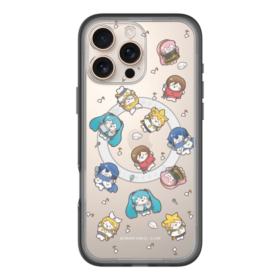 スリムプロテクションプレミアムケース with MagSafe［ しろたん×初音ミク - 総柄 - クリア ］