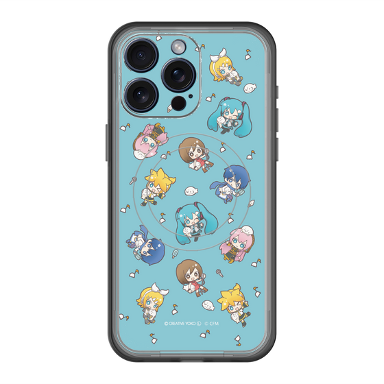 スリムプロテクションプレミアムケース with MagSafe［ しろたん×初音ミク - 総柄 - カラー ］
