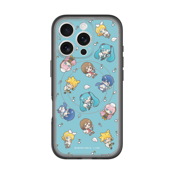 スリムプロテクションプレミアムケース with MagSafe［ しろたん×初音ミク - 総柄 - カラー ］