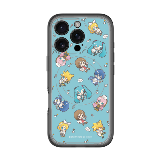 スリムプロテクションプレミアムケース with MagSafe［ しろたん×初音ミク - 総柄 - カラー ］