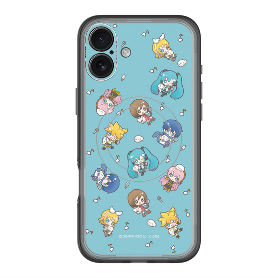 スリムプロテクションプレミアムケース with MagSafe［ しろたん×初音ミク - 総柄 - カラー ］