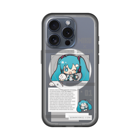 スリムプロテクションプレミアムケース with MagSafe［ しろたん×初音ミク - 初音ミク - インフォグラフィック ］