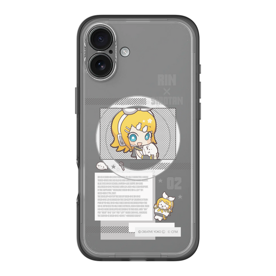 スリムプロテクションプレミアムケース with MagSafe［ しろたん×初音ミク - 鏡音リン - インフォグラフィック ］