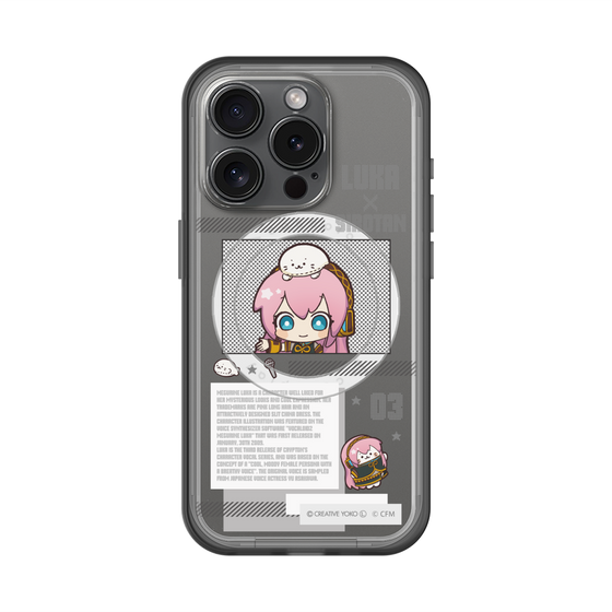 スリムプロテクションプレミアムケース with MagSafe［ しろたん×初音ミク - 巡音ルカ - インフォグラフィック ］