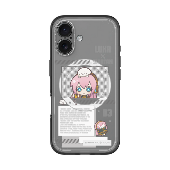 スリムプロテクションプレミアムケース with MagSafe［ しろたん×初音ミク - 巡音ルカ - インフォグラフィック ］