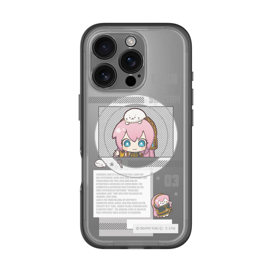 スリムプロテクションプレミアムケース with MagSafe［ しろたん×初音ミク - 巡音ルカ - インフォグラフィック ］