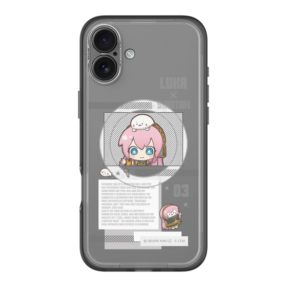 スリムプロテクションプレミアムケース with MagSafe［ しろたん×初音ミク - 巡音ルカ - インフォグラフィック ］