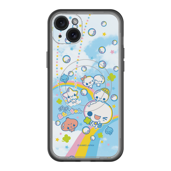 スリムプロテクションプレミアムケース with MagSafe［ ぷくぷくあわわちゃん - レインボー ］