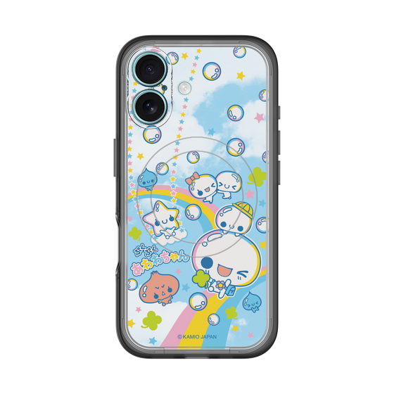 スリムプロテクションプレミアムケース with MagSafe［ ぷくぷくあわわちゃん - レインボー ］