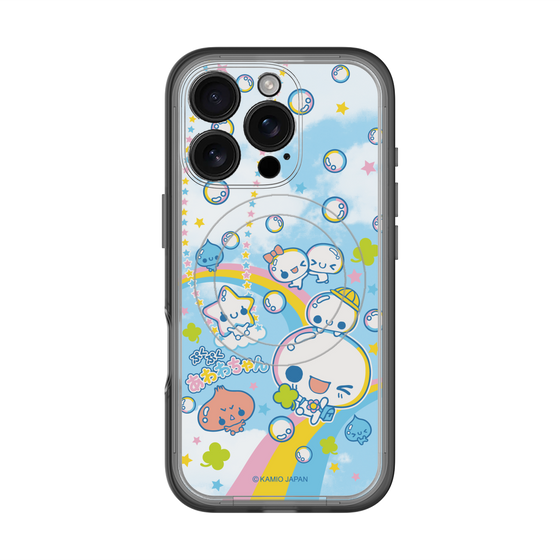 スリムプロテクションプレミアムケース with MagSafe［ ぷくぷくあわわちゃん - レインボー ］