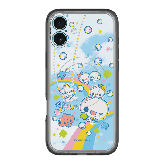 スリムプロテクションプレミアムケース with MagSafe［ ぷくぷくあわわちゃん - レインボー ］