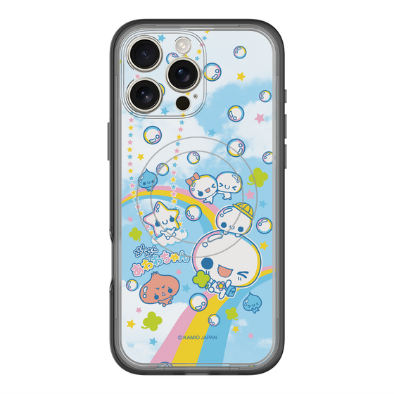 スリムプロテクションプレミアムケース with MagSafe［ ぷくぷくあわわちゃん - レインボー ］