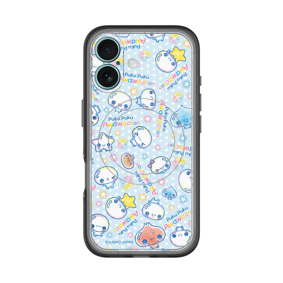 スリムプロテクションプレミアムケース with MagSafe［ ぷくぷくあわわちゃん - 総柄 ］