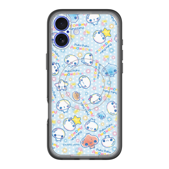 スリムプロテクションプレミアムケース with MagSafe［ ぷくぷくあわわちゃん - 総柄 ］