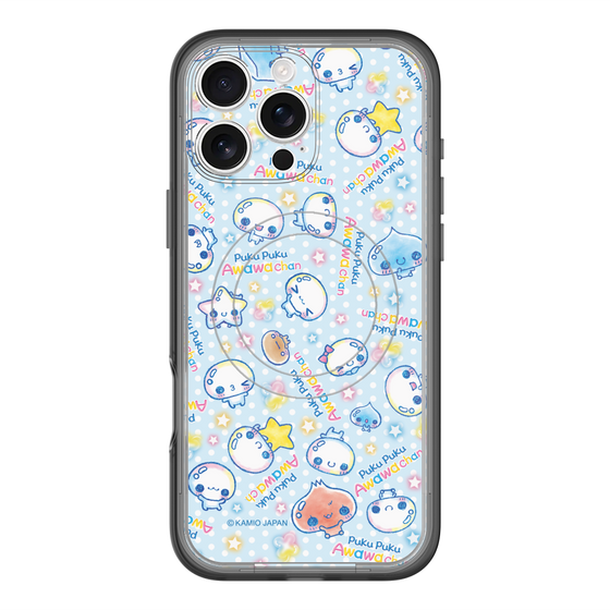 スリムプロテクションプレミアムケース with MagSafe［ ぷくぷくあわわちゃん - 総柄 ］