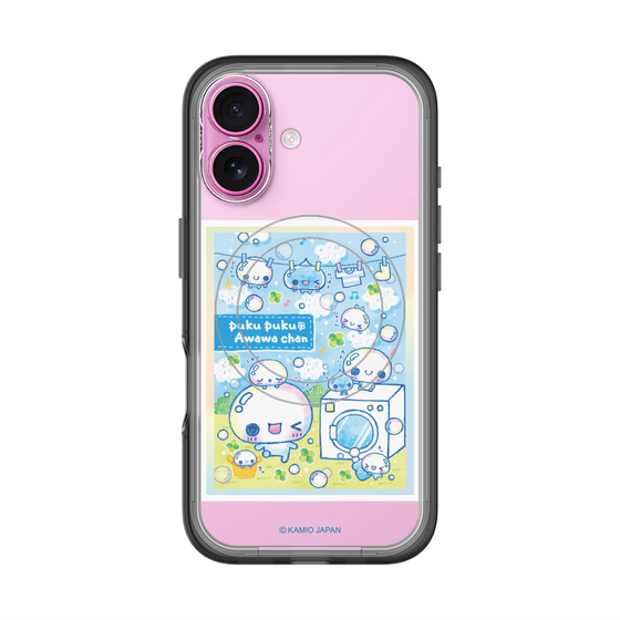 スリムプロテクションプレミアムケース with MagSafe［ ぷくぷくあわわちゃん - ランドリー ］
