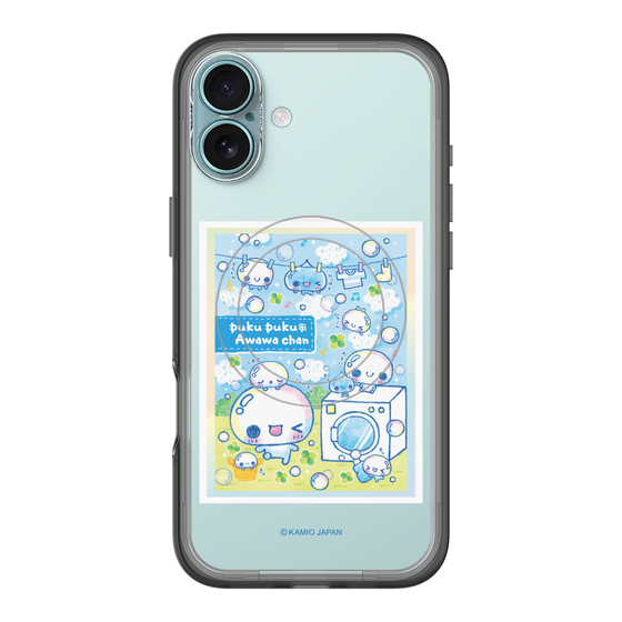 スリムプロテクションプレミアムケース with MagSafe［ ぷくぷくあわわちゃん - ランドリー ］
