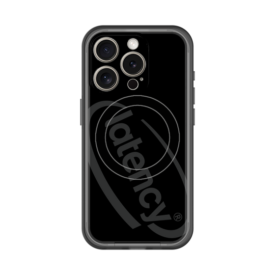スリムプロテクションプレミアムケース with MagSafe［ LATENCY - Circle logo - Black ］