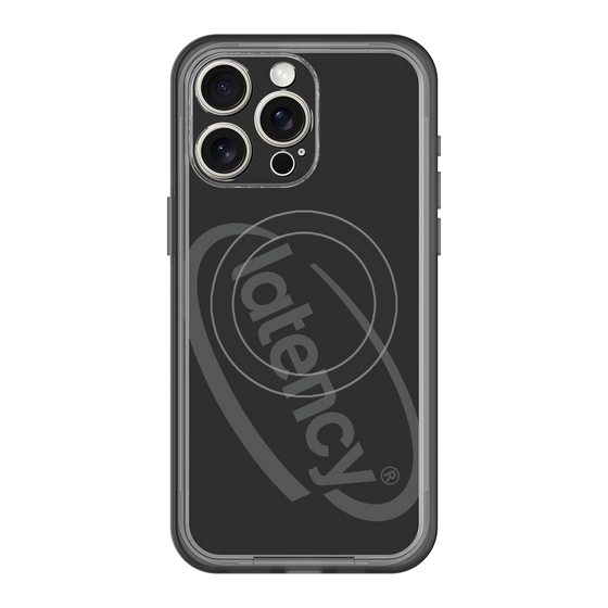 スリムプロテクションプレミアムケース with MagSafe［ LATENCY - Circle logo - Black ］