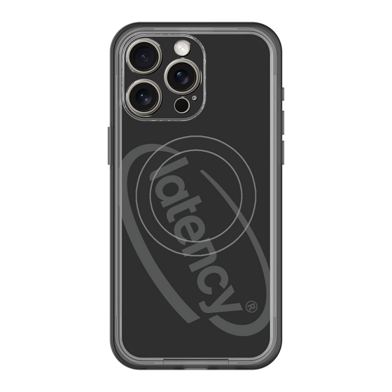 スリムプロテクションプレミアムケース with MagSafe［ LATENCY - Circle logo - Black ］