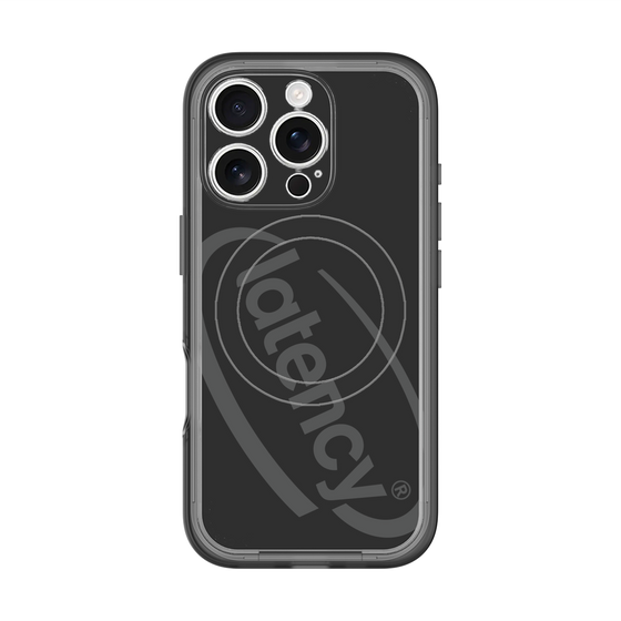 スリムプロテクションプレミアムケース with MagSafe［ LATENCY - Circle logo - Black ］