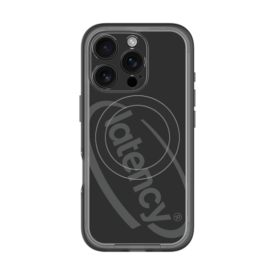 スリムプロテクションプレミアムケース with MagSafe［ LATENCY - Circle logo - Black ］