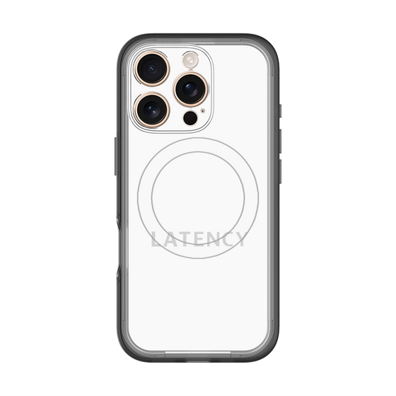 スリムプロテクションプレミアムケース with MagSafe［ LATENCY - Logotype - White ］