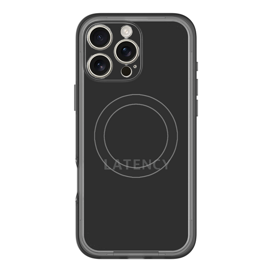 スリムプロテクションプレミアムケース with MagSafe［ LATENCY - Logotype - Black ］