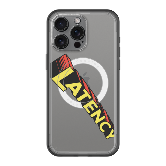 スリムプロテクションプレミアムケース with MagSafe［ LATENCY - Rock logo - Clear ］