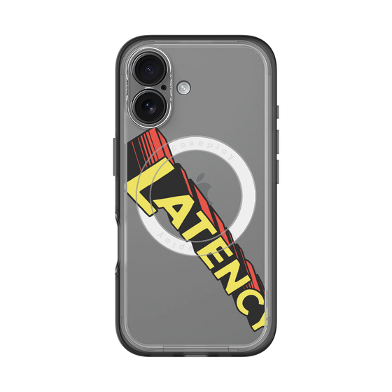 スリムプロテクションプレミアムケース with MagSafe［ LATENCY - Rock logo - Clear ］