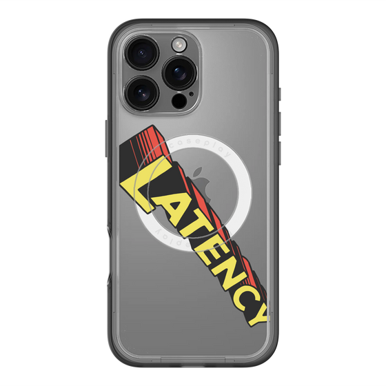 スリムプロテクションプレミアムケース with MagSafe［ LATENCY - Rock logo - Clear ］