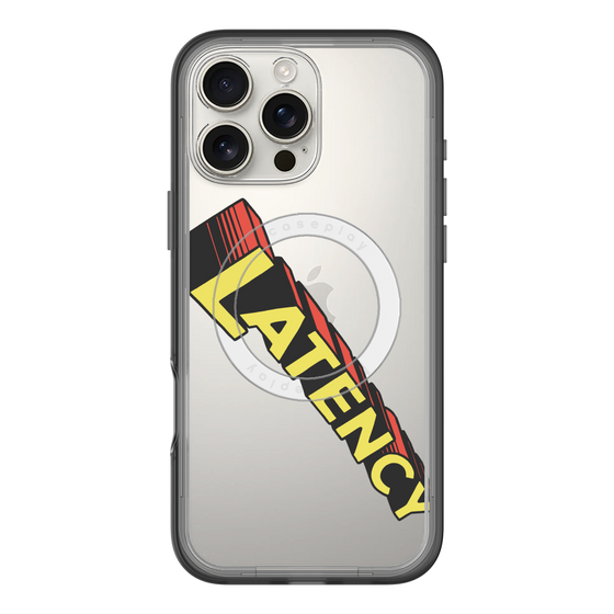 スリムプロテクションプレミアムケース with MagSafe［ LATENCY - Rock logo - Clear ］