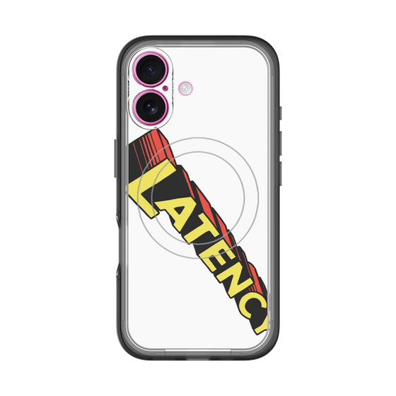 スリムプロテクションプレミアムケース with MagSafe［ LATENCY - Rock logo - White ］