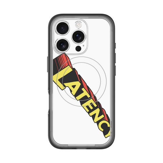 スリムプロテクションプレミアムケース with MagSafe［ LATENCY - Rock logo - White ］