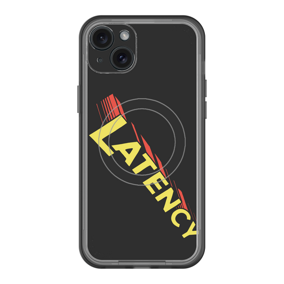 スリムプロテクションプレミアムケース with MagSafe［ LATENCY - Rock logo - Black ］