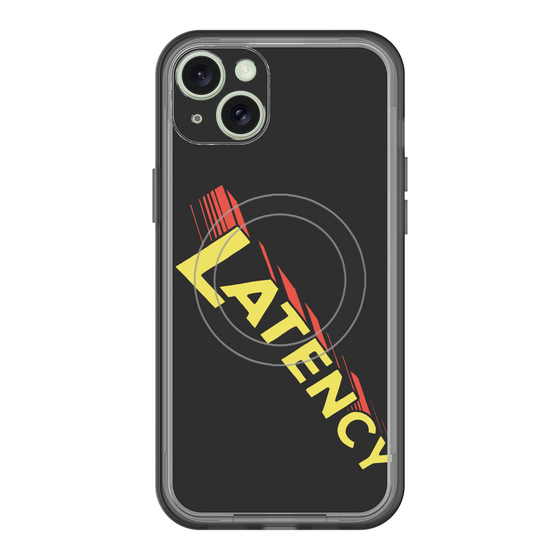 スリムプロテクションプレミアムケース with MagSafe［ LATENCY - Rock logo - Black ］
