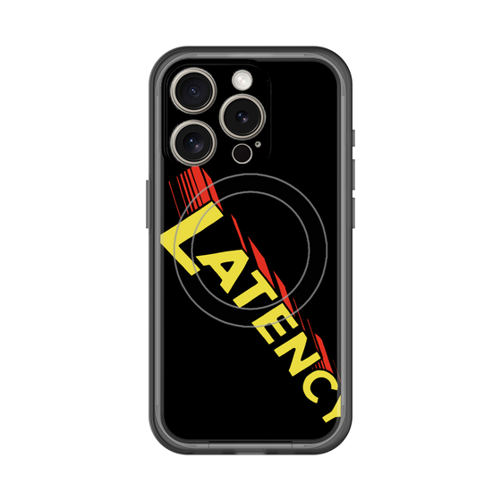 スリムプロテクションプレミアムケース with MagSafe［ LATENCY - Rock logo - Black ］