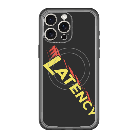 スリムプロテクションプレミアムケース with MagSafe［ LATENCY - Rock logo - Black ］