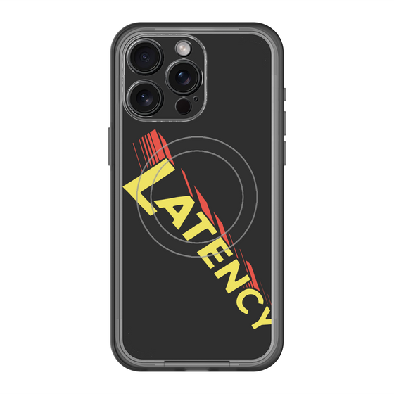スリムプロテクションプレミアムケース with MagSafe［ LATENCY - Rock logo - Black ］