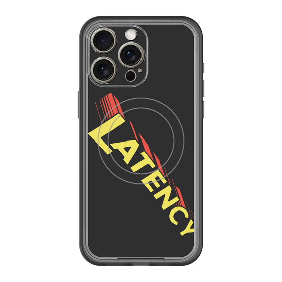 スリムプロテクションプレミアムケース with MagSafe［ LATENCY - Rock logo - Black ］