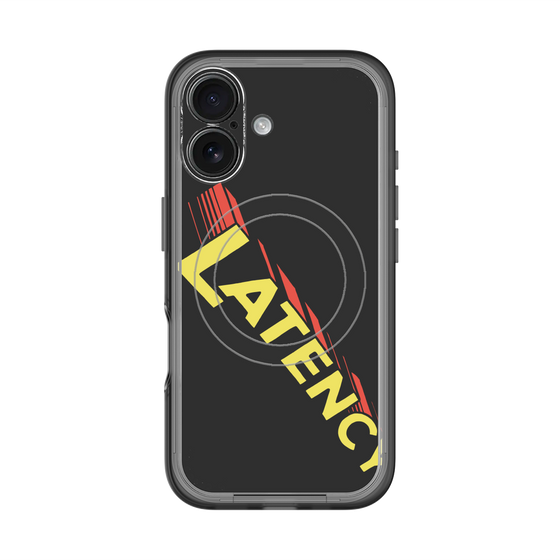 スリムプロテクションプレミアムケース with MagSafe［ LATENCY - Rock logo - Black ］