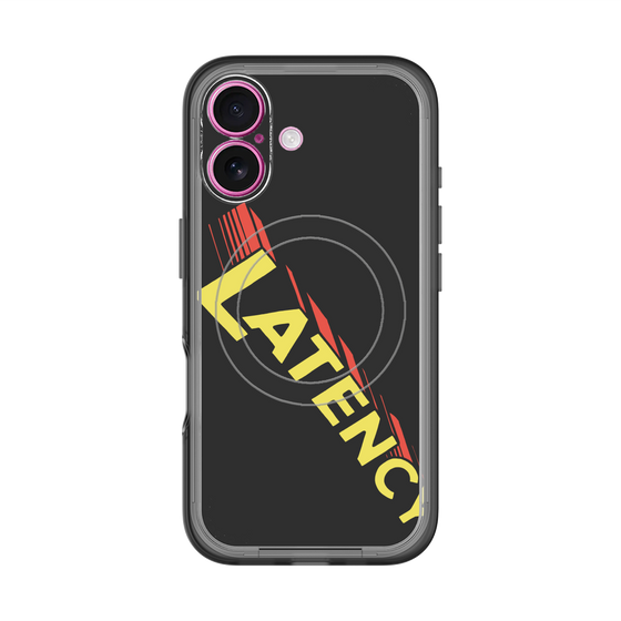 スリムプロテクションプレミアムケース with MagSafe［ LATENCY - Rock logo - Black ］