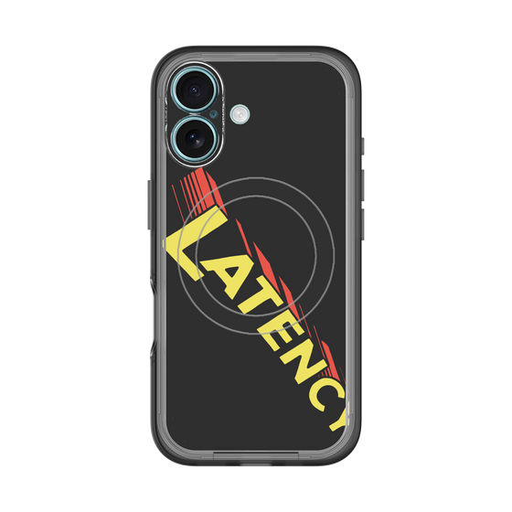 スリムプロテクションプレミアムケース with MagSafe［ LATENCY - Rock logo - Black ］