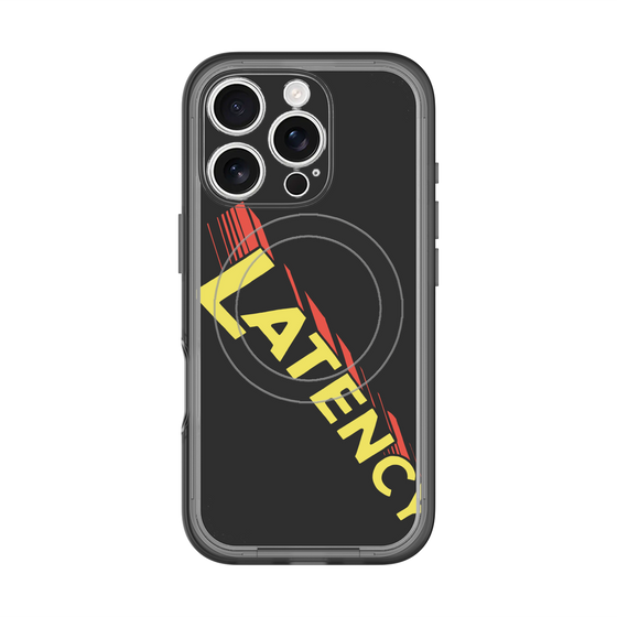 スリムプロテクションプレミアムケース with MagSafe［ LATENCY - Rock logo - Black ］