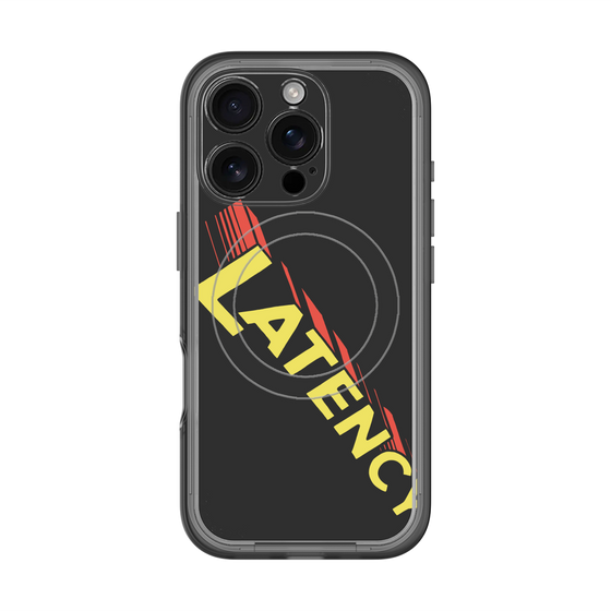 スリムプロテクションプレミアムケース with MagSafe［ LATENCY - Rock logo - Black ］