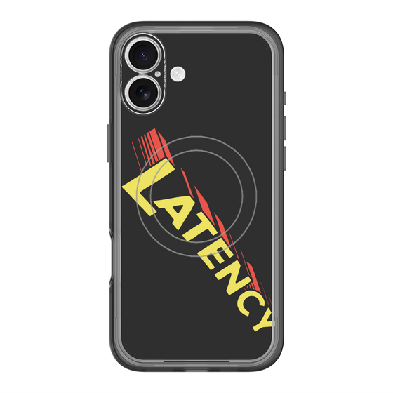 スリムプロテクションプレミアムケース with MagSafe［ LATENCY - Rock logo - Black ］