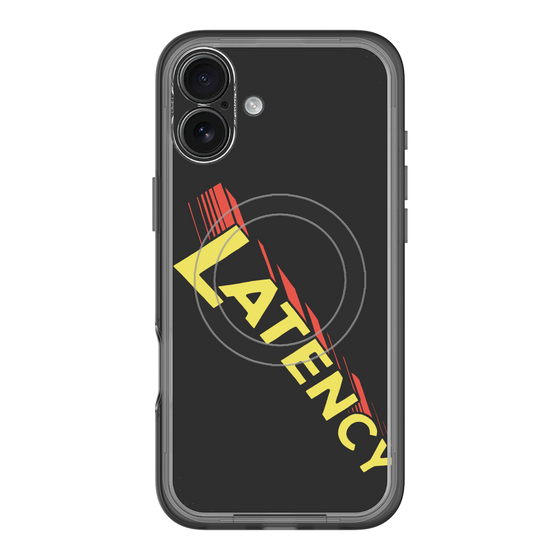 スリムプロテクションプレミアムケース with MagSafe［ LATENCY - Rock logo - Black ］