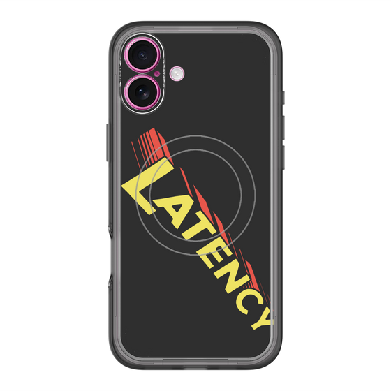 スリムプロテクションプレミアムケース with MagSafe［ LATENCY - Rock logo - Black ］